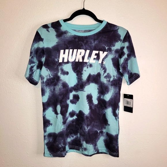 Hurley Other - Hurley Blue Print Pattern SS Big Boy Top Tee T-Shirt Size L (Ages 12-13) BlueNWT